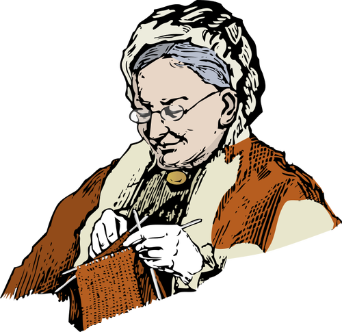 Knitting Granny Clipart