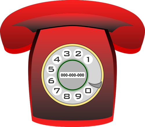Red Classic Phone Clipart