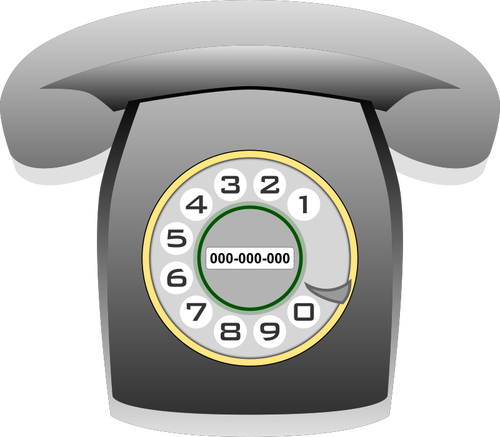 Grayscale Rotary Phone Clipart