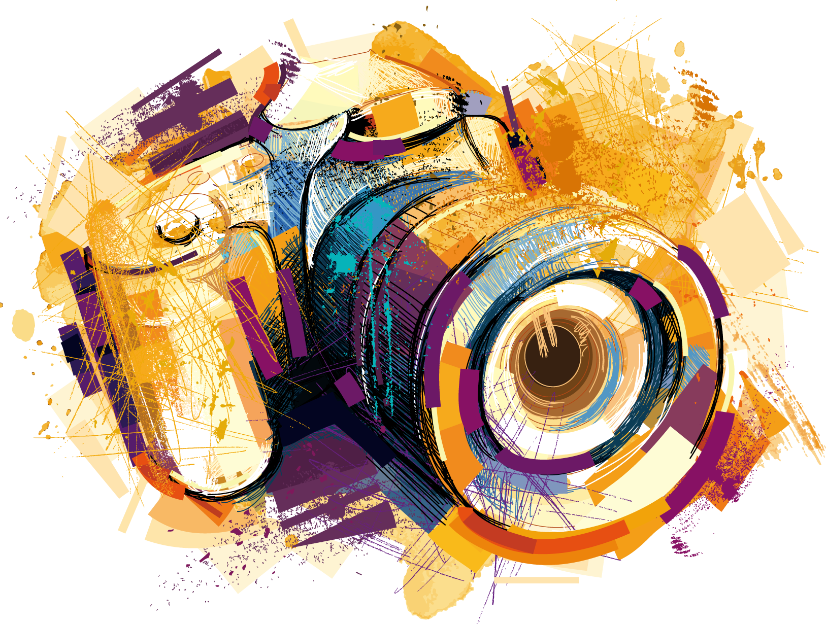 Camera Photography Watercolor Vector Effects Drawing Clipart