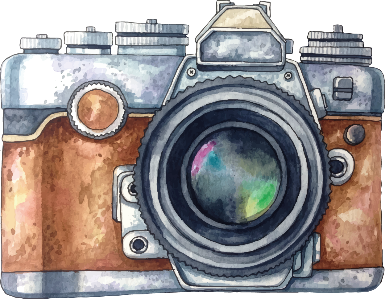 Vector Painted Photography Watercolor Camera Painting Drawing Clipart