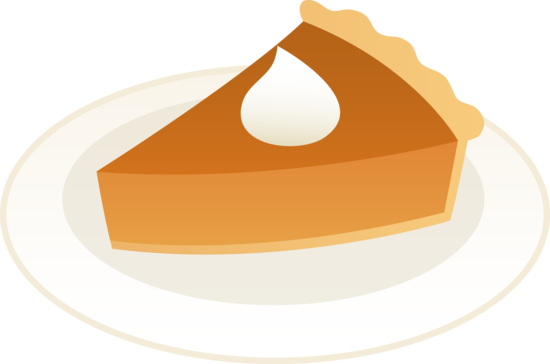 Slice Of Pumpkin Pie On Plate Clipart