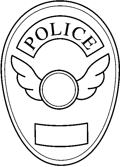 Police Badge Black And White Kid Clipart
