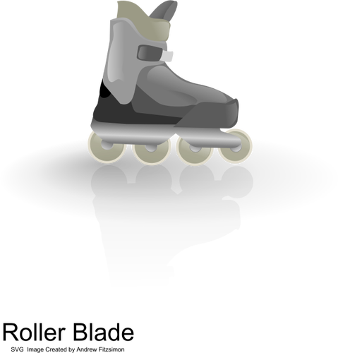 Of Color Rollerblades With Shadow Clipart
