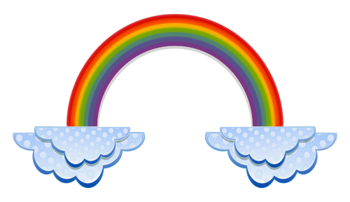 Rainbow And Clouds Illustration Clipart