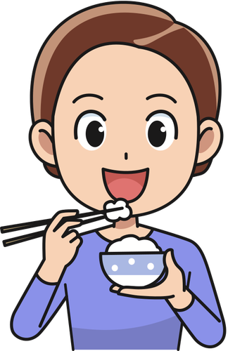 Man Eating Rice Clipart
