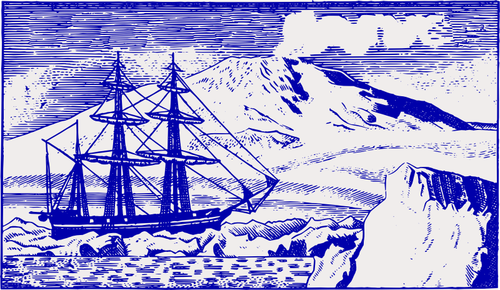 Old Ship At The South Pole Clipart