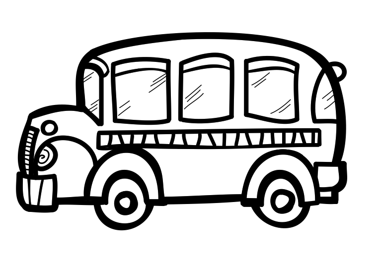School Bus Bus Black And White Clipart