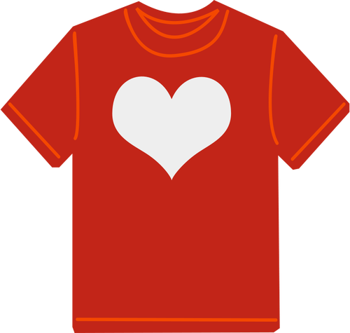 Red T-Shirt With Heart Clipart