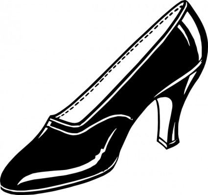 Black Shoe Vector In Open Office Drawing Clipart