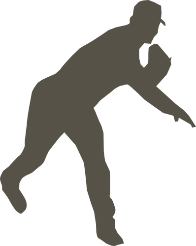 Silhouette Of Baseball Player Clipart