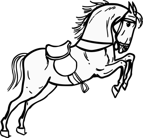 Jumping Horse With A Saddle Clipart
