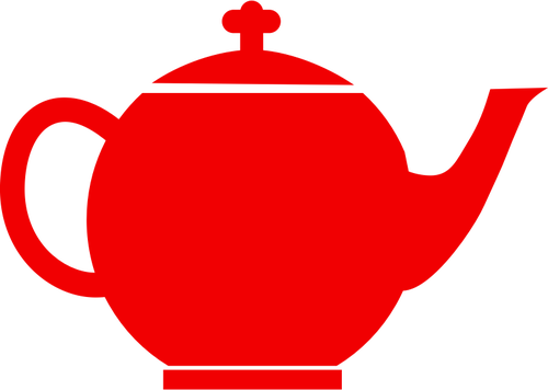Red Silhouette Of Tea Pot Clipart