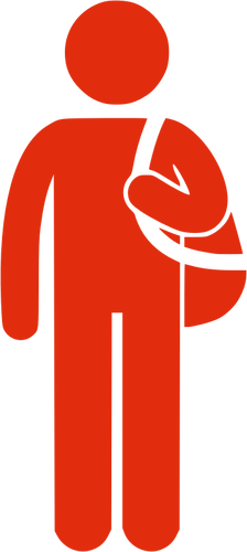 Silhouette Of Man With Bag Clipart