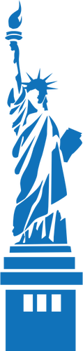 Statue Of Liberty Blue Silhouette Clipart