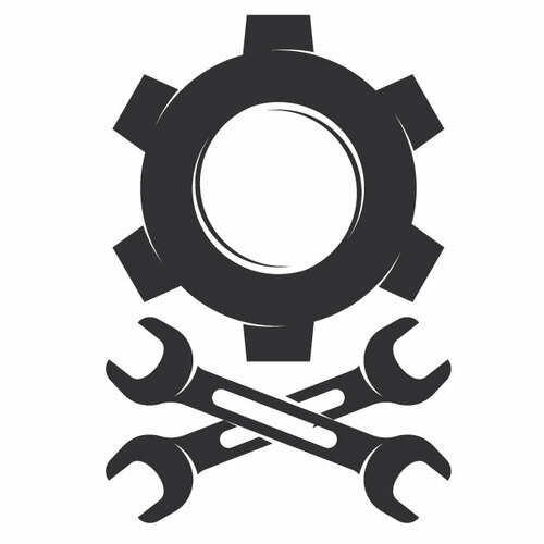 Wrench And Cog Silhouette Clipart