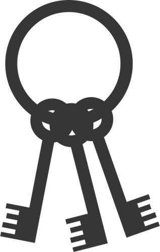 Keys On A Ring Silhouette Clipart