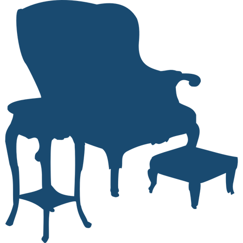 Armchair And Table Silhouette Clipart