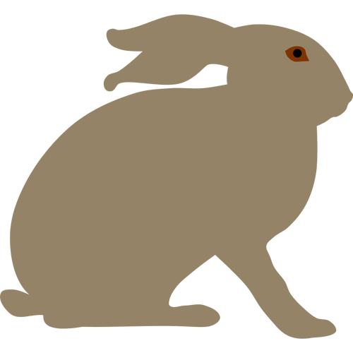 Rabbit With Brown Eyes Silhouette Clipart