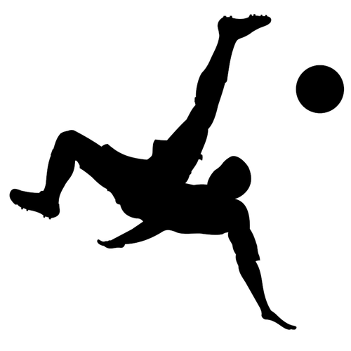 Man Playing Football Silhouette Clipart