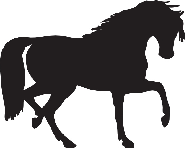 Horse Silhouette Vector In Open Office Drawing Clipart