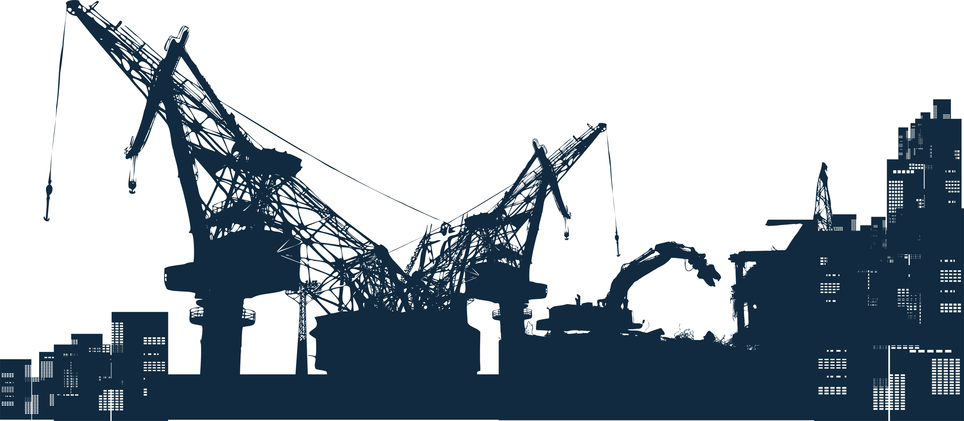 Heavy City Silhouette Construction Site Equipment Engineering Clipart