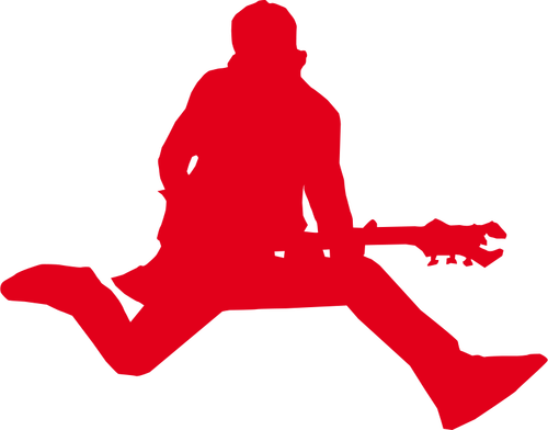 Silhouette Of Rock Star With Guitar Clipart