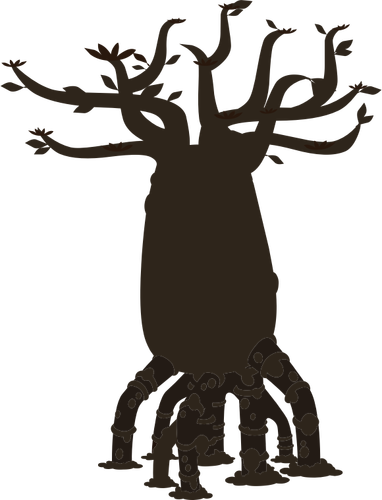 Firebug Bottle Tree Silhouette Clipart