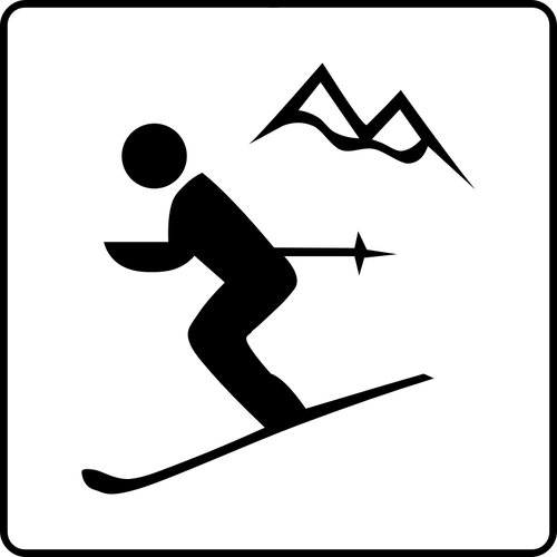 Of Skiing Facilities Available Sign Clipart