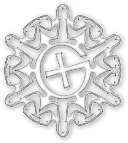 Shaded Geocaching Snowflake Motif Clipart