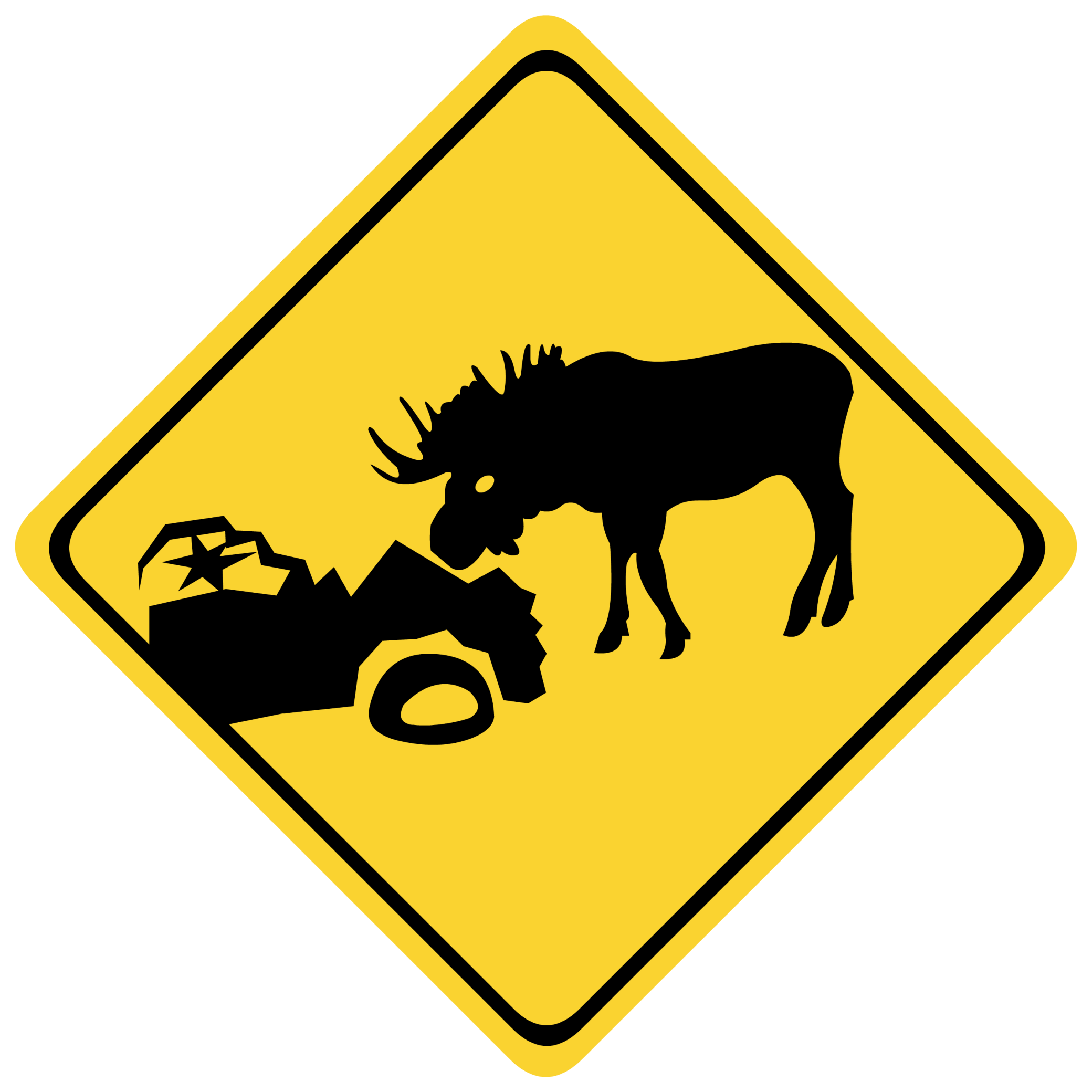 Canada Warning Traffic Road Sign Free Transparent Image HQ Clipart