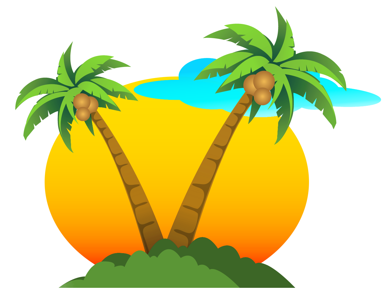 And Summer Vector Palms Sun Download Free Image Clipart