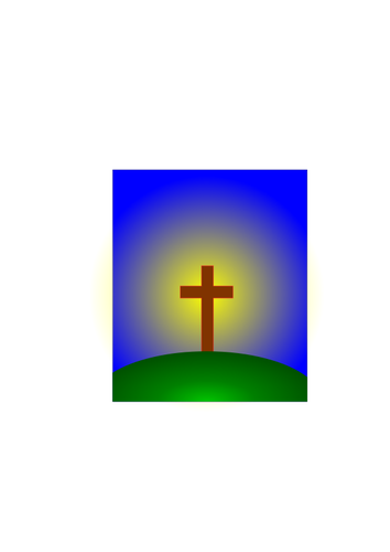 Cross On Hill In Distance Clipart