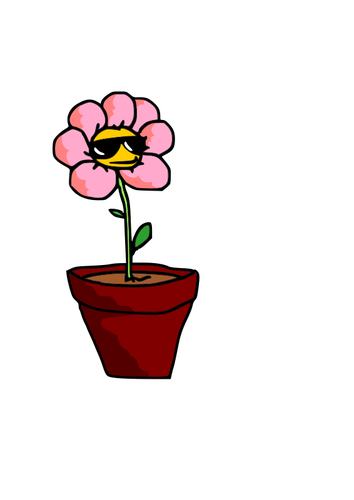 Image Of Cool Flower With Sunglasses Clipart
