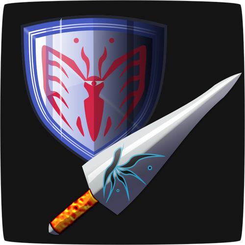 Of Decorated Sword And Shield Clipart
