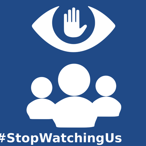 Of Stop Watching Us Sign Clipart