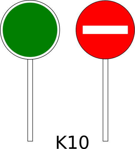 No Entry Traffic Sign On Pole Color Clipart