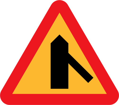 Traffic Merging From Right Sign Clipart