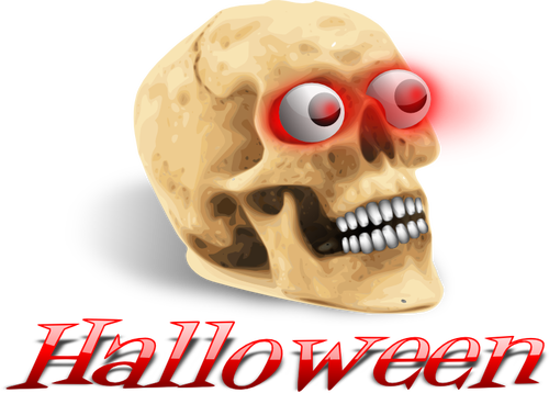 Scary Skull With Red Eyes Clipart
