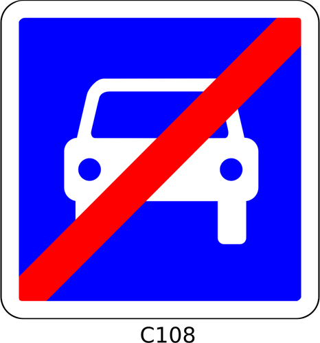 Of End Of Regulated Highway Roadsign Clipart