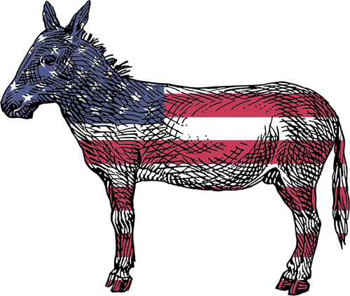 Patriotic Donkey Clipart