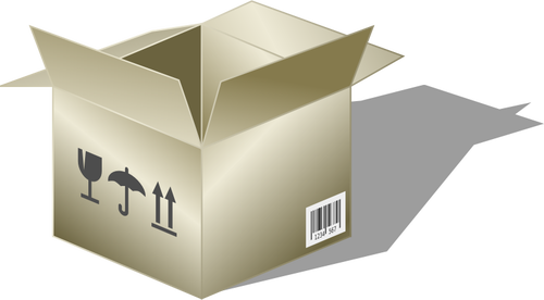 Packaging Cardboard Case With Barcode Clipart