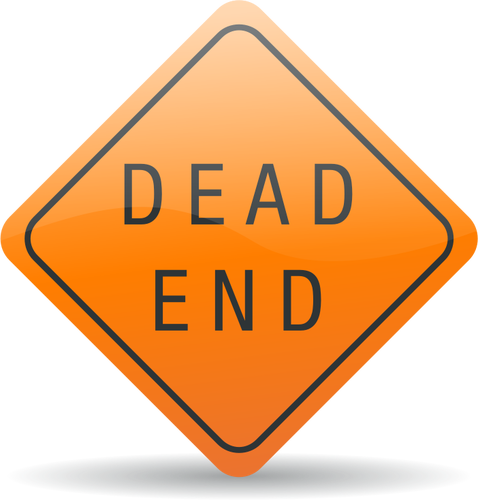 Of Dead End Warning Traffic Sign Clipart