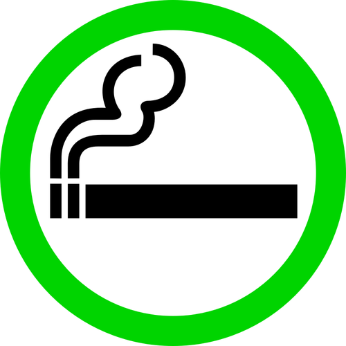 Of Green Smoking Area Sign Clipart