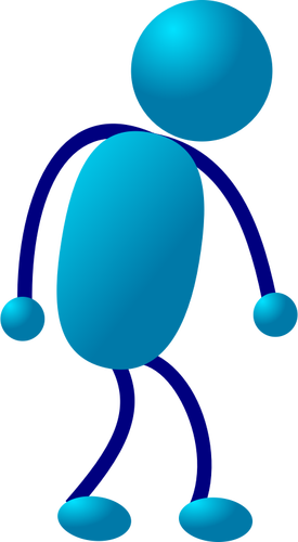 Blue Stick Man Figure Clipart