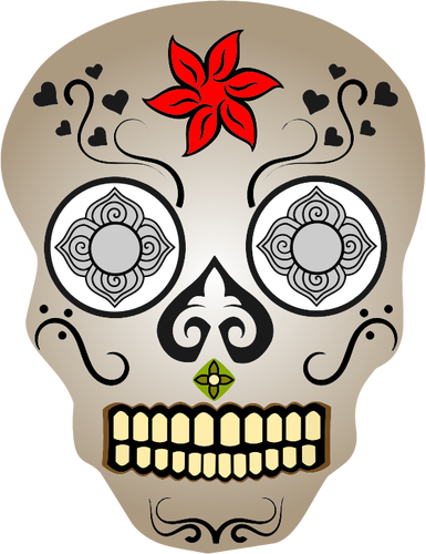 Comic Skull With Blue Eyes Clipart