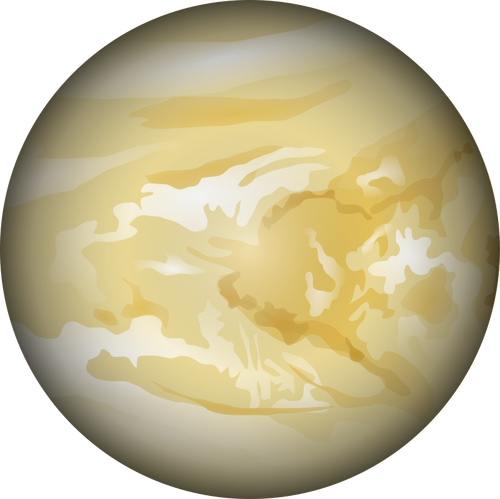 Of Planet Venus In Color Clipart