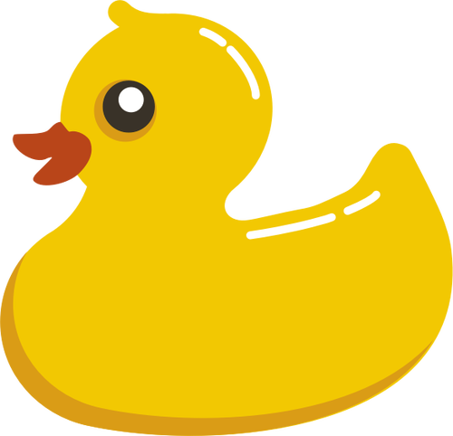 Rubber Duck With A Shiny Tail Clipart