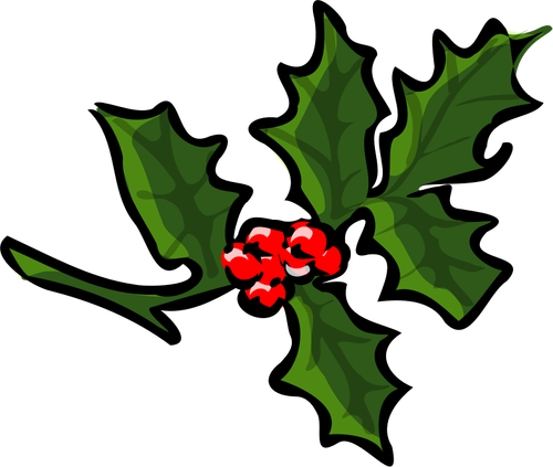 Of Holly Branch Clipart