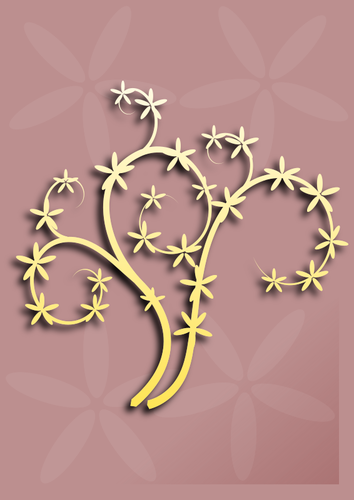 Of Decoration Element With Tree Branch In Color Clipart